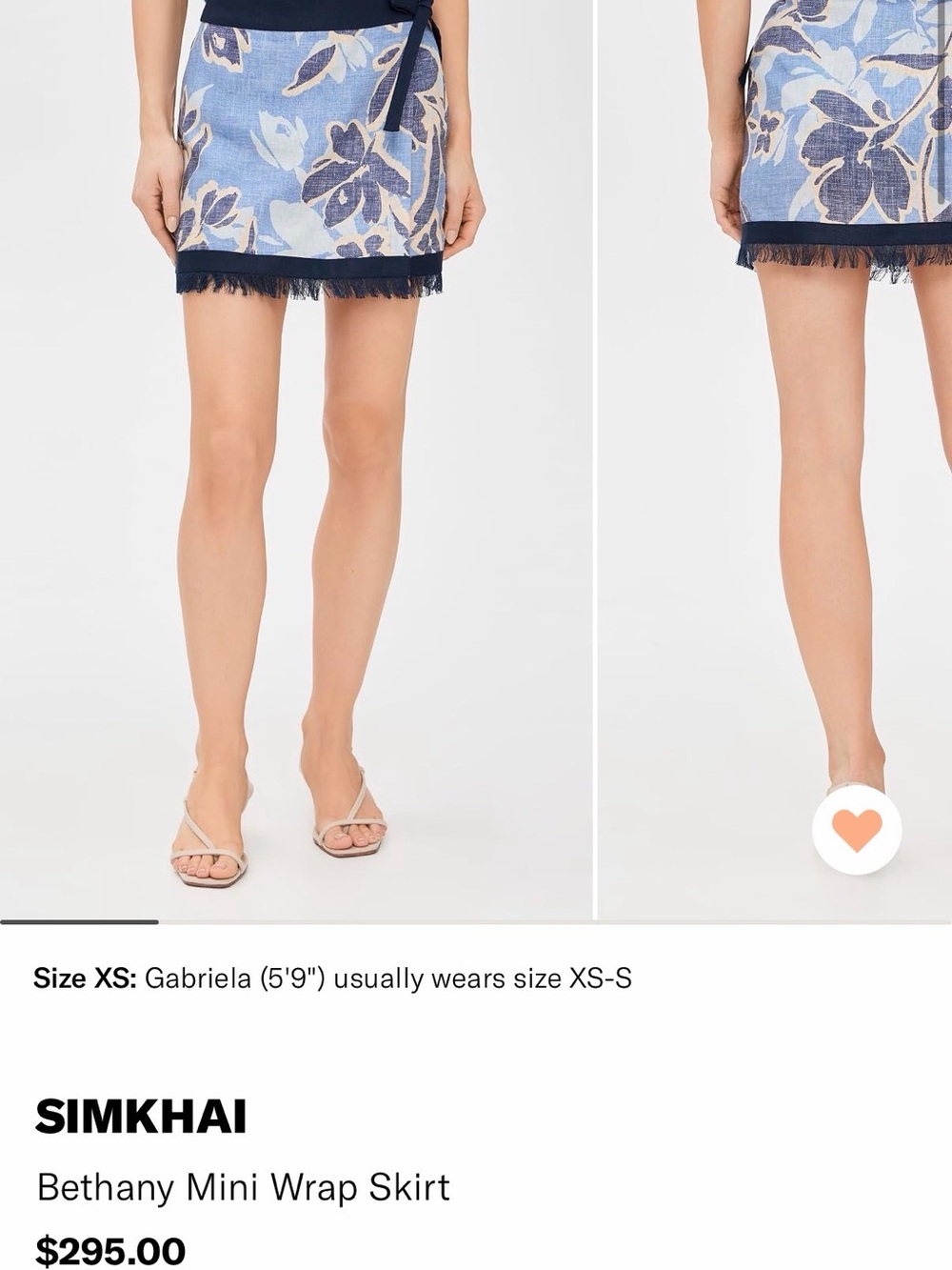 Blue Floral Fringe Mini Skirt Set by - Picture 2 of 3